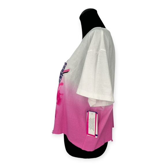 Barbie | NWT | XXL | Cropped Barbie Dream Summer Dip Dye Short Sleeve T-shirt - Picture 5 of 7